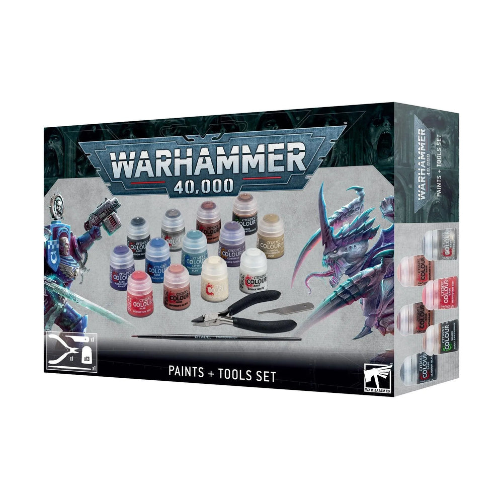 WARHAMMER 40000: PAINTS + TOOLS SET - ZZGames.dk