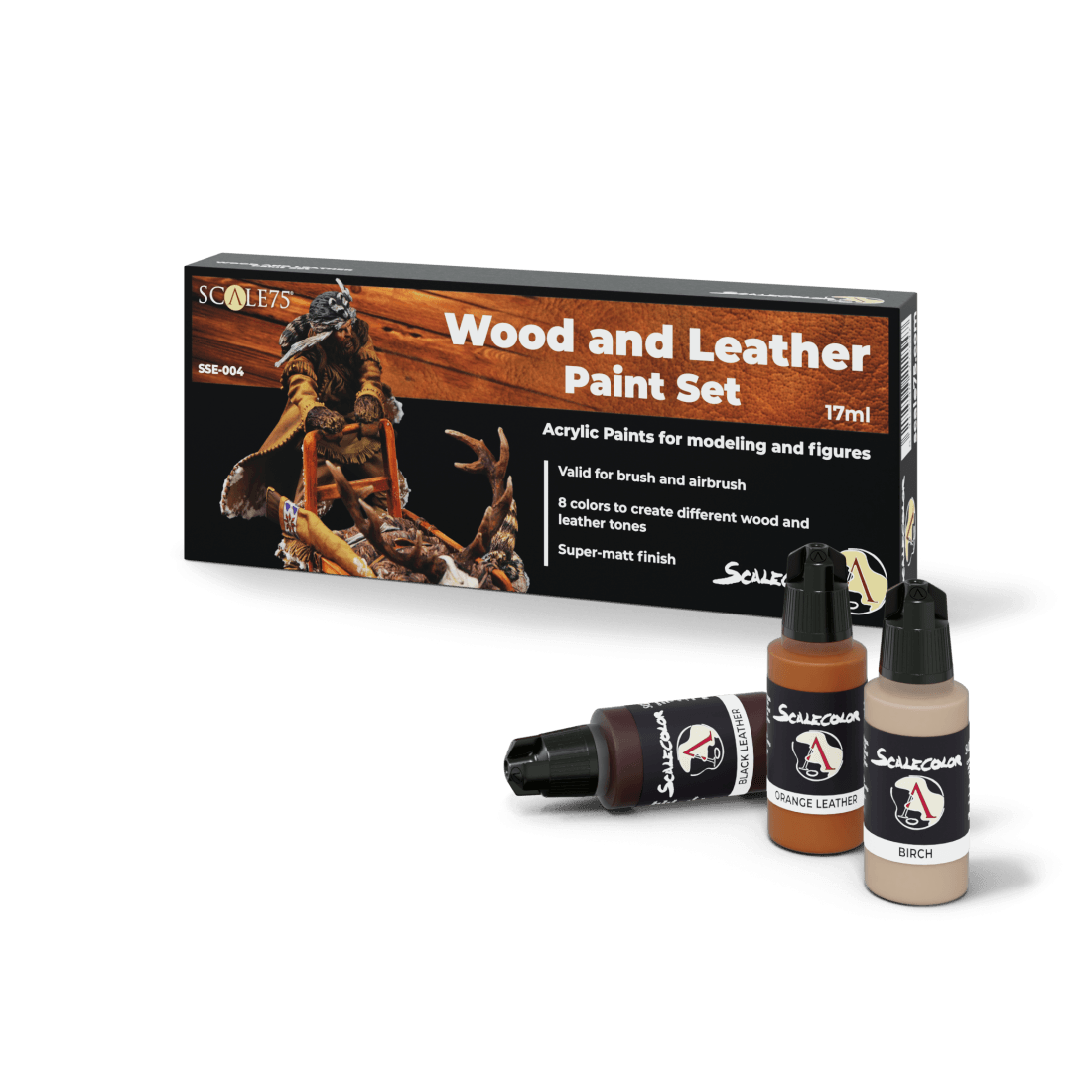 
                  
                    WOOD and LEATHER Paint set (8x17mL) - ZZGames.dk
                  
                