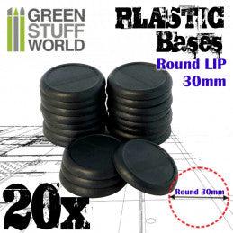 Plastic Bases - Round Lip 30mm - ZZGames.dk
